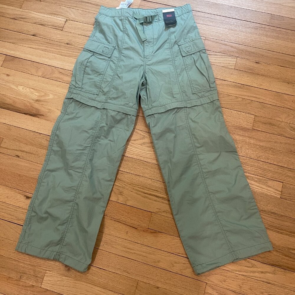 035 Levis X Free People Convertible Cargo Pants in Jade NWT Size 28 - Picture 10 of 12
